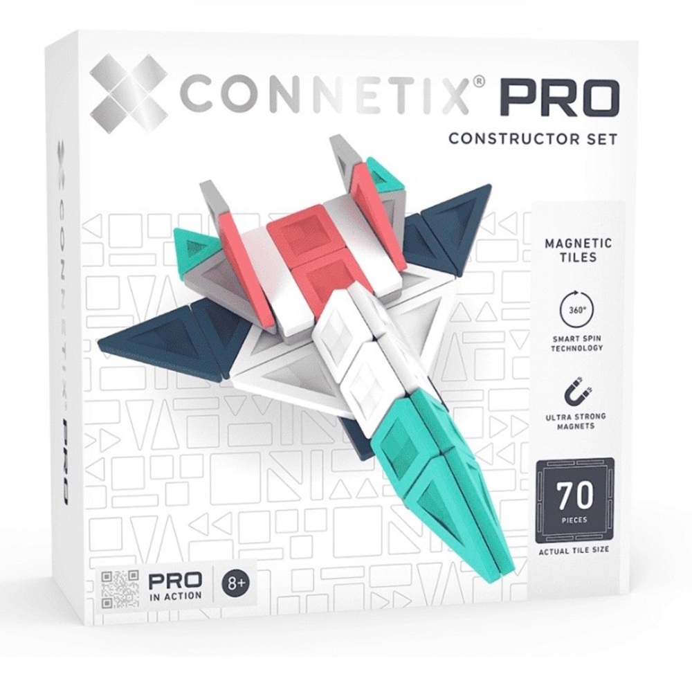 CONNETIX PRO Constructor Set Advanced Magnetic Tiles 70 Pieces New STEAM MESH 8+